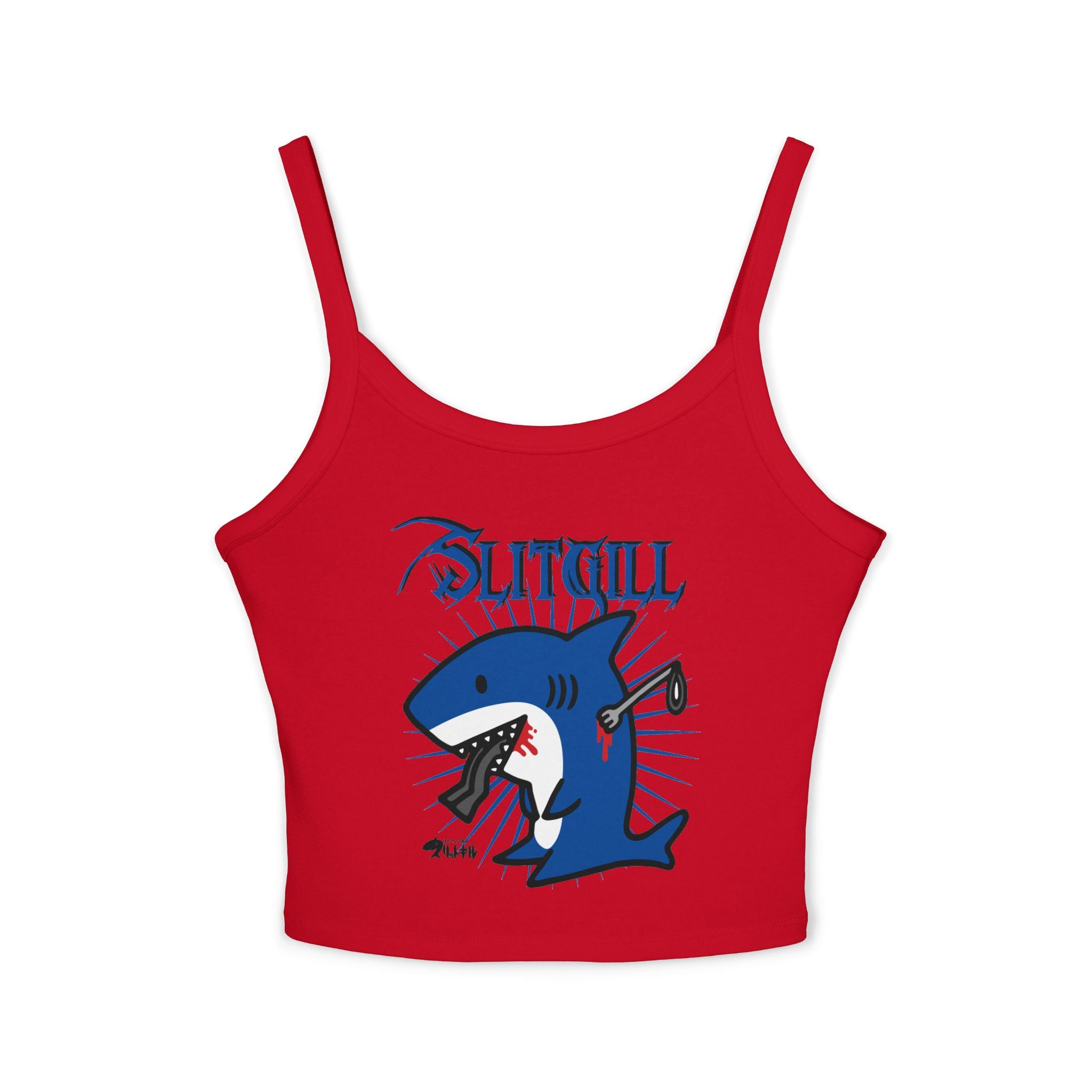 Slitgill Blue Spaghetti Strap Tank Top